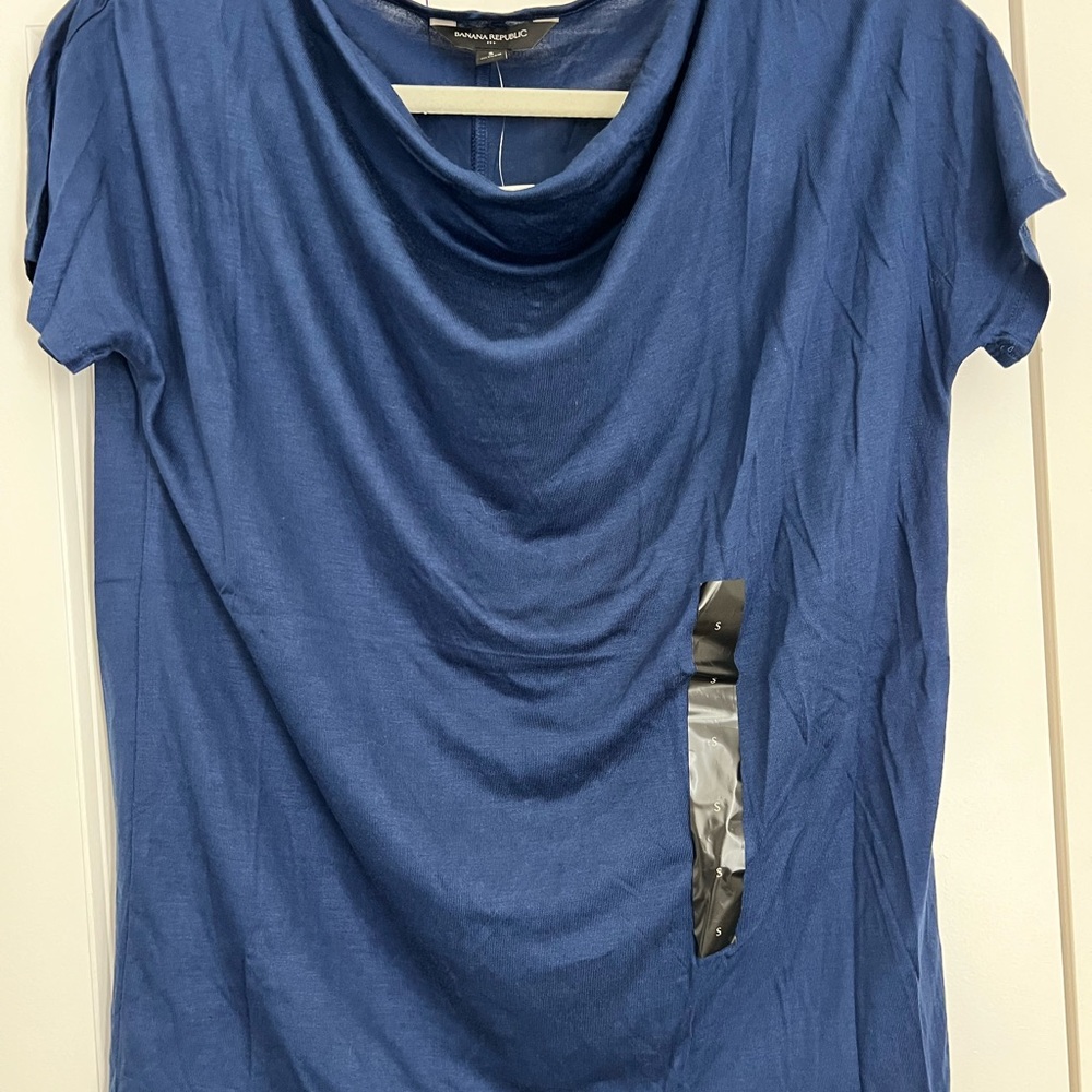 Banana Republic Navy Blue Draped Women's Top Size S